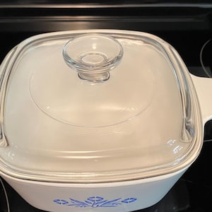 Corning Ware Cornflower Blue 1-3/4 Quart Casserole Dish with Lid, Blue Cornflower 1.75 Qt Casserole, Corning Ware P-1 3/4-B  #8592
