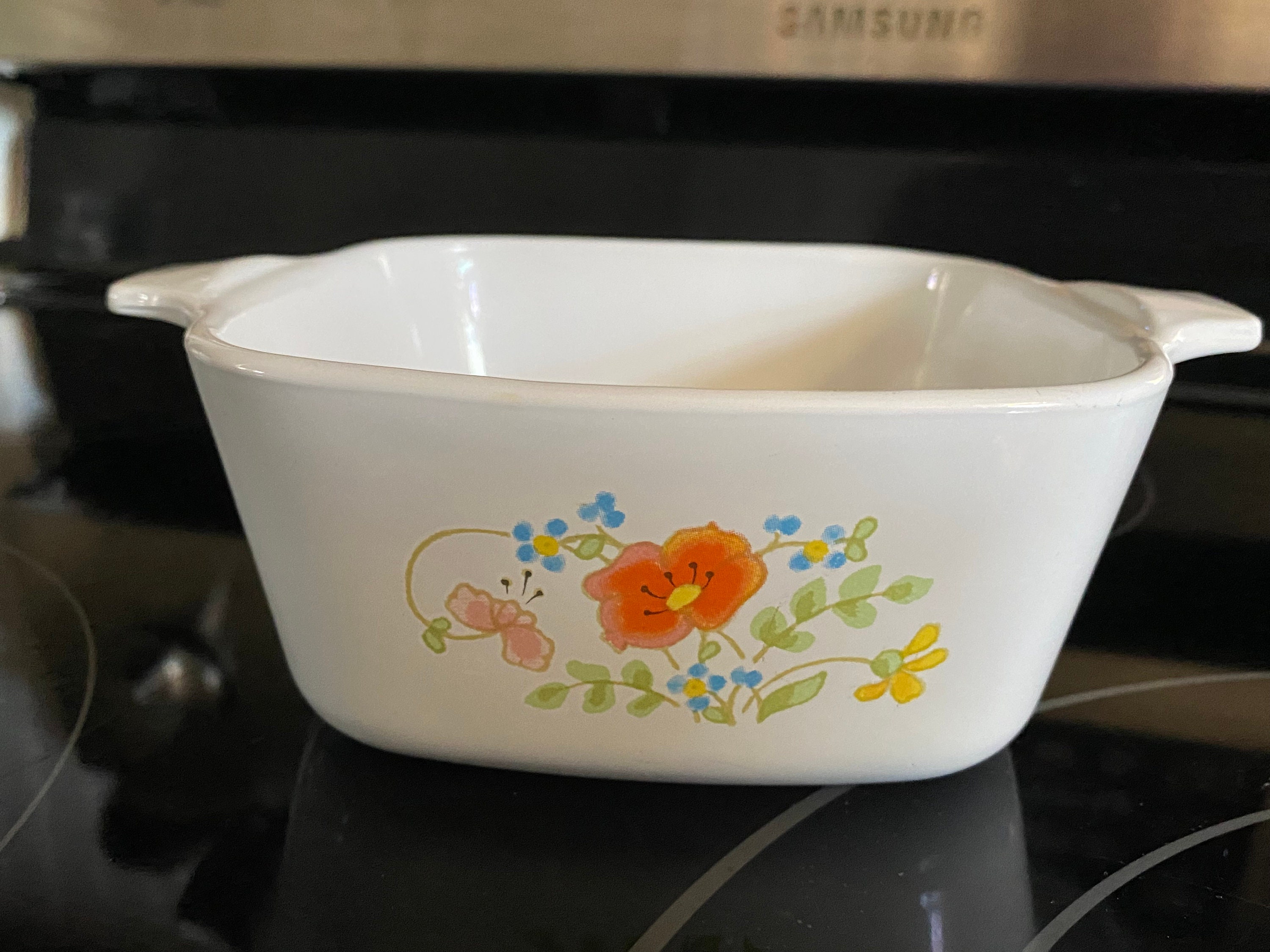 Vintage Corning Ware Wildflower Petite Casserole Dish, 2-3/4 Cup