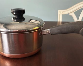 Revere Ware 1.5 Qt SaucePan with Lid, Revere Ware 1-1/2 Qt Saucepan Copper Bottom, Revere Ware Clinton IL  #9008