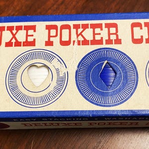 ビンテージ ポーカー チップ、オリジナル ボックス入りポーカー チップ 100 個、積み重ね可能なポーカー チップ、赤、白、青のポーカー チップ #8345