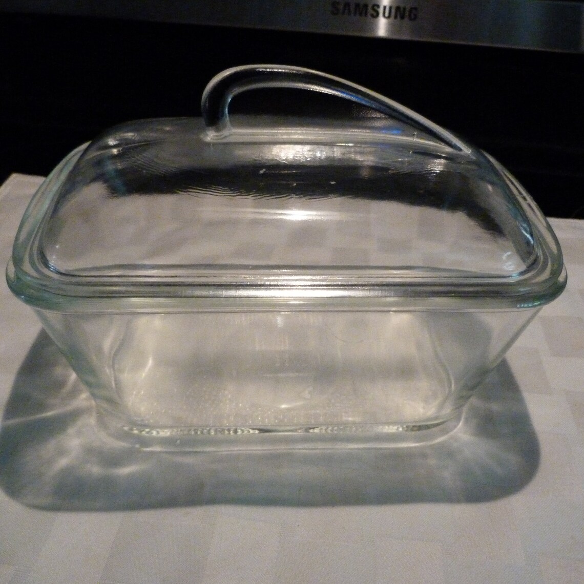 Glasbake Clear Glass Loaf Pan Dish J805 With fin Etsy