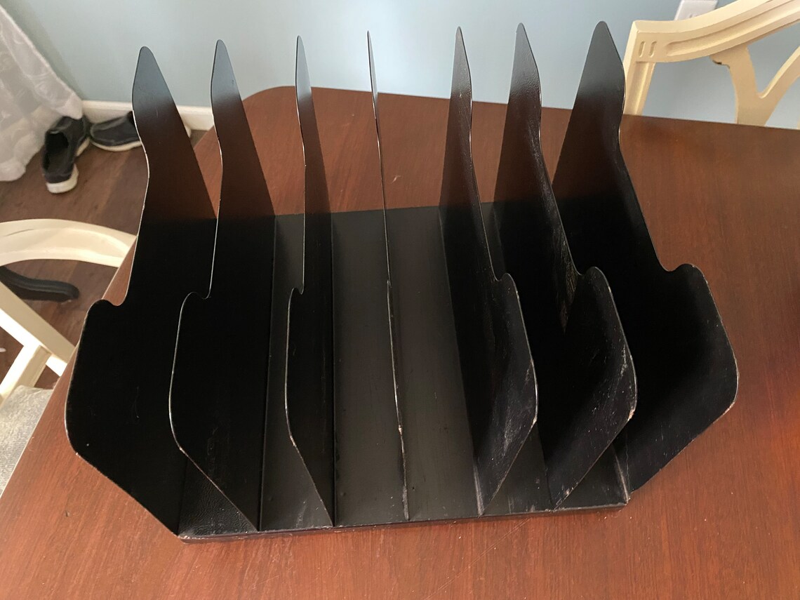 Industrial Black Metal Paper Tray File Industrial Metal Etsy