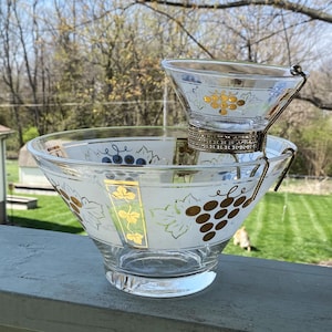 Hold for TRENT - Vintage Mid Century Modern Golden Grape 3pc Chip and Dip Set by Anchor Hocking, Grapes Chip & Dip Set  #7825