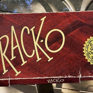 Juego Rack-O vintage, juego de Milton Bradley de 1956, juego de cartas Rack-O n.° 8138