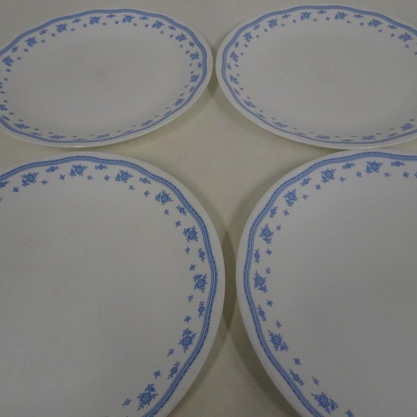 Corelle Blue Flower Dinner Plates Etsy Canada