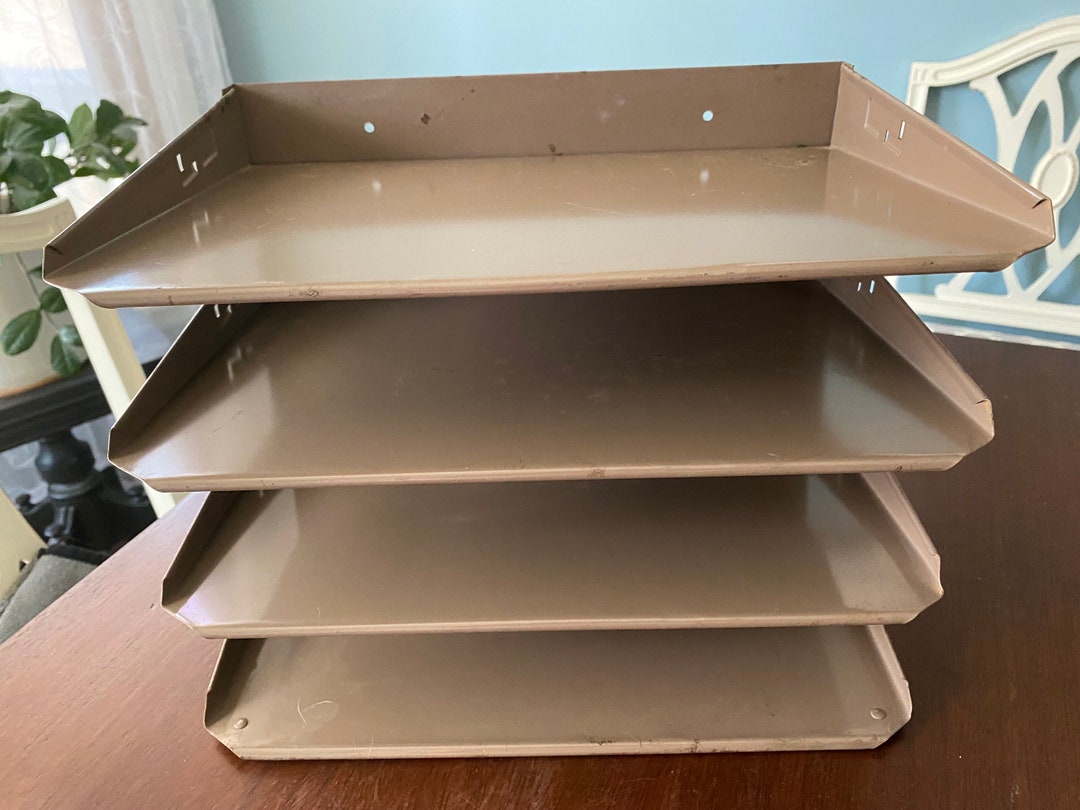 Industrial Metal Paper Tray File Industrial Metal Desktop Etsy