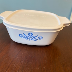 Corning Ware Cornflower Blue 1-1/2 Quart Casserole Dish w/Lid, Corning Ware Blue Cornflower 1.5 Qt Casserole, Corning Ware A-1 1/2-B  #6711