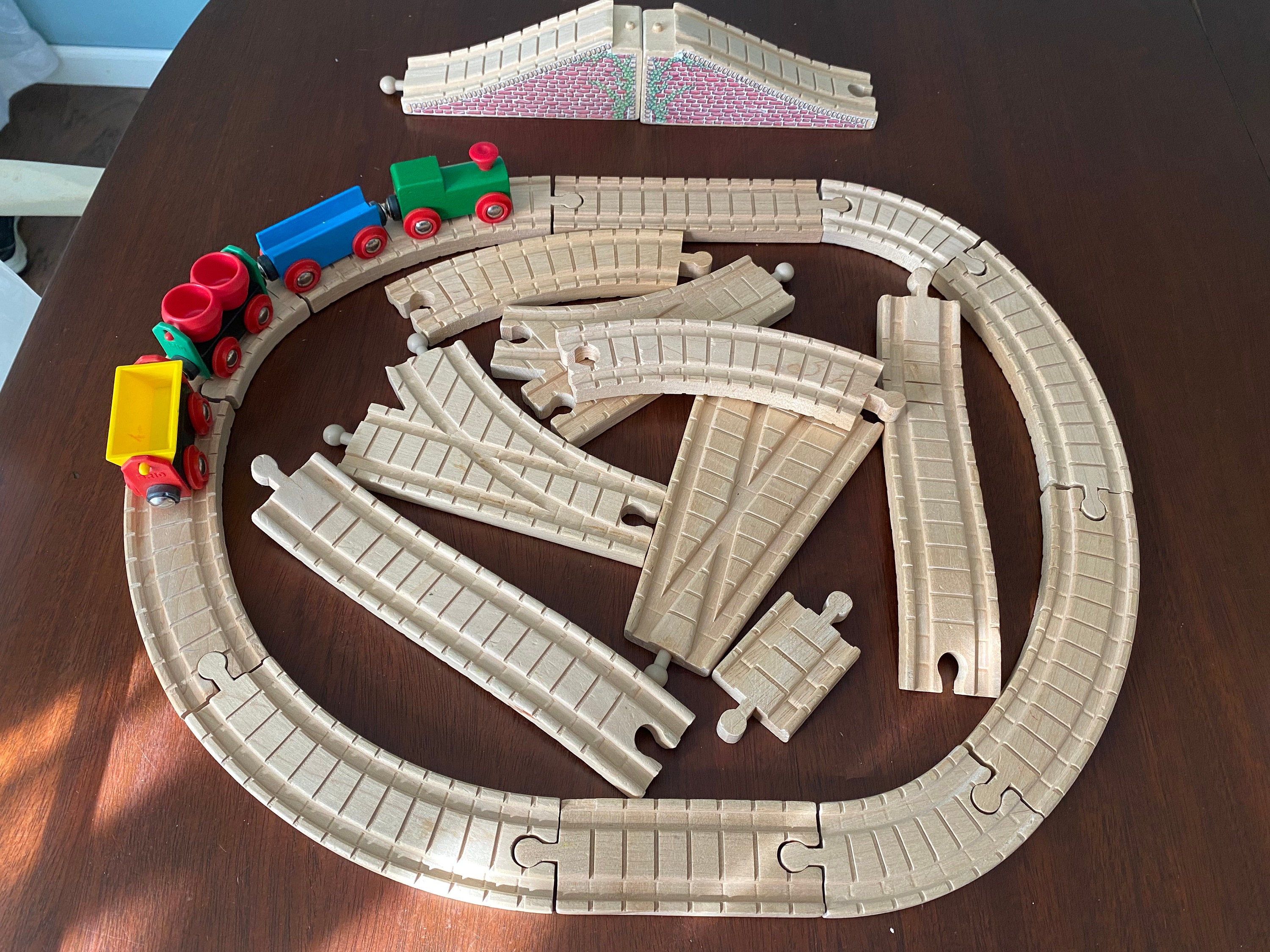 Wood Train Set Wood Train Wooden Train Set 6628 Etsy