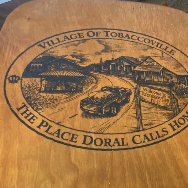 Vintage Village of Tobaccoville, Doral Cigarette Advertising, Picnic Baske,t Decorative Storage Sewing Crafts Container, RJ Renolds   #7210