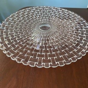 Nachtmann Bossa Nova Crystal Chip & Dip/Cake Plate, taartschaal op voetstuk #7192