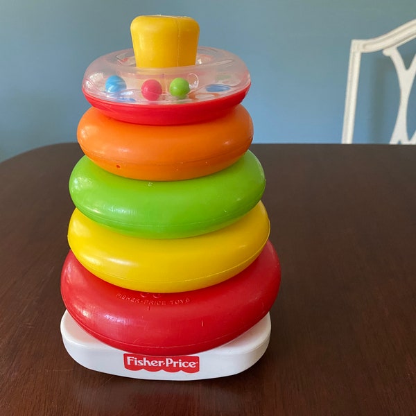 Vintage Fisher Price Rock a Stack, Fisher Price Stacking Rings  #7335