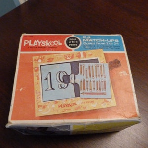 Playskool Vintage nº 7103, Playskool Match-Ups, Cartas de Combinação de 1 a 24, Cartas de Combinação de Contagem, Brinquedo para Crianças, Brinquedo de Ensino nº 3300