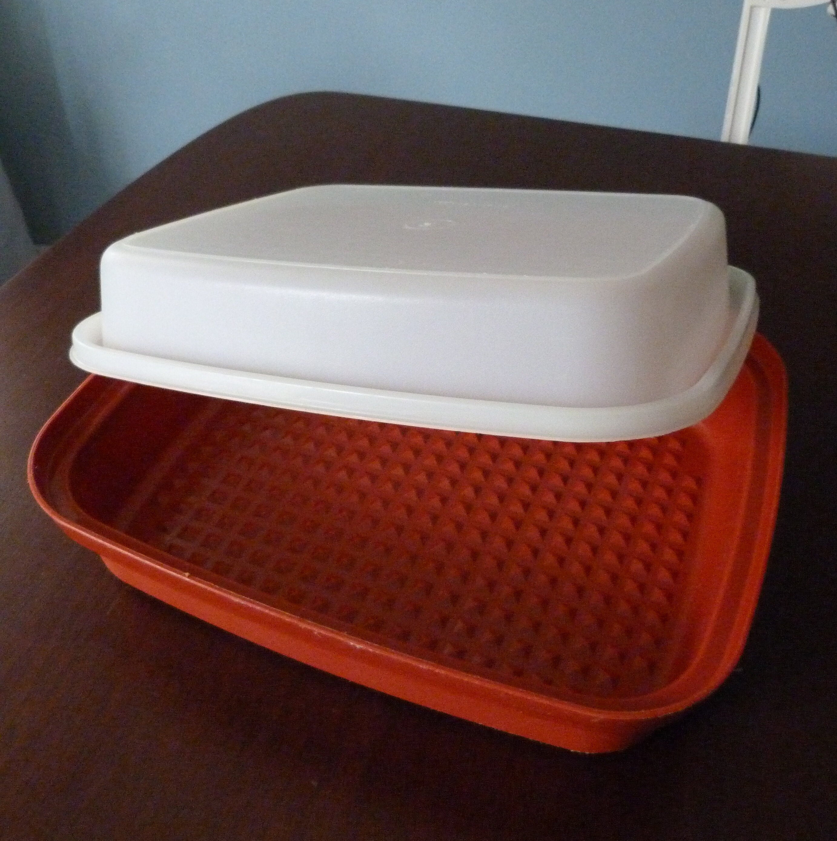 Tupperware Large Season Serve Meat Marinade Container With Lid, Paprika  Color, 10Diam x 12W Very Good Condition, #1294-7 Auction