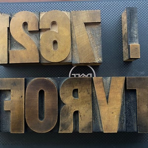 Vintage Letterpress Printers Block, Letterpress Letters or Letterpress Numbers 2-1/2&quot;   Letterpress Blocks    #7207