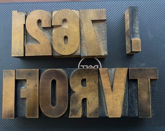 Vintage Letterpress Printers Block, Letterpress Letters or Letterpress Numbers 2-1/2"   Letterpress Blocks    #7207