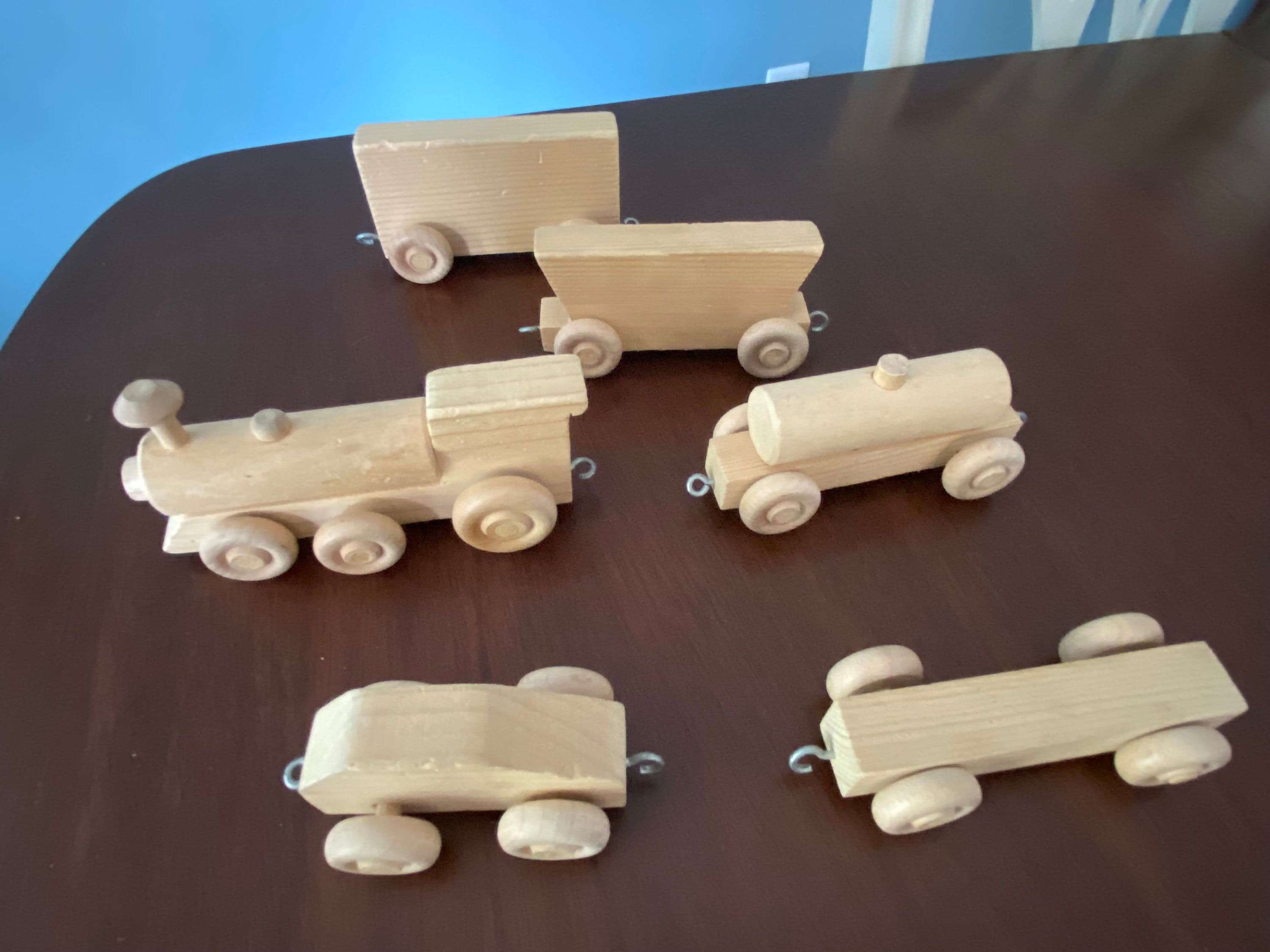 Wood Train Set, Wood Train, Wooden Train #3533 - Etsy