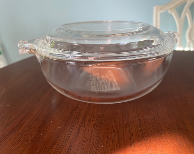 Vintage Pyrex 019 Clear Glass Casserole Dish W/lid, Pyrex Individual