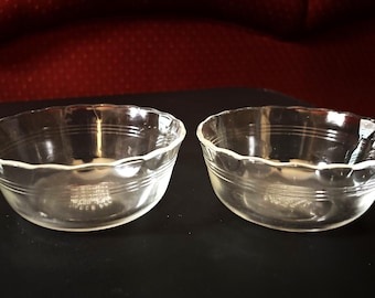 Vintage Pyrex #464 Custard Cup Dishes, Pyrex Custard Cups, Pyrex 3 Ring Custard Cups, Pyrex Ramekins - Set of 2    #8908