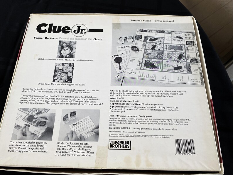 CLUE JR. the Case of the Missing Chocolate Pet, Clue Junior Game From ...
