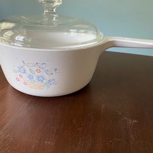 Corning Ware S-1.5-B Country Cornflower 1-1/2 Qt pot met deksel, Corning War S-1.5-B #7436