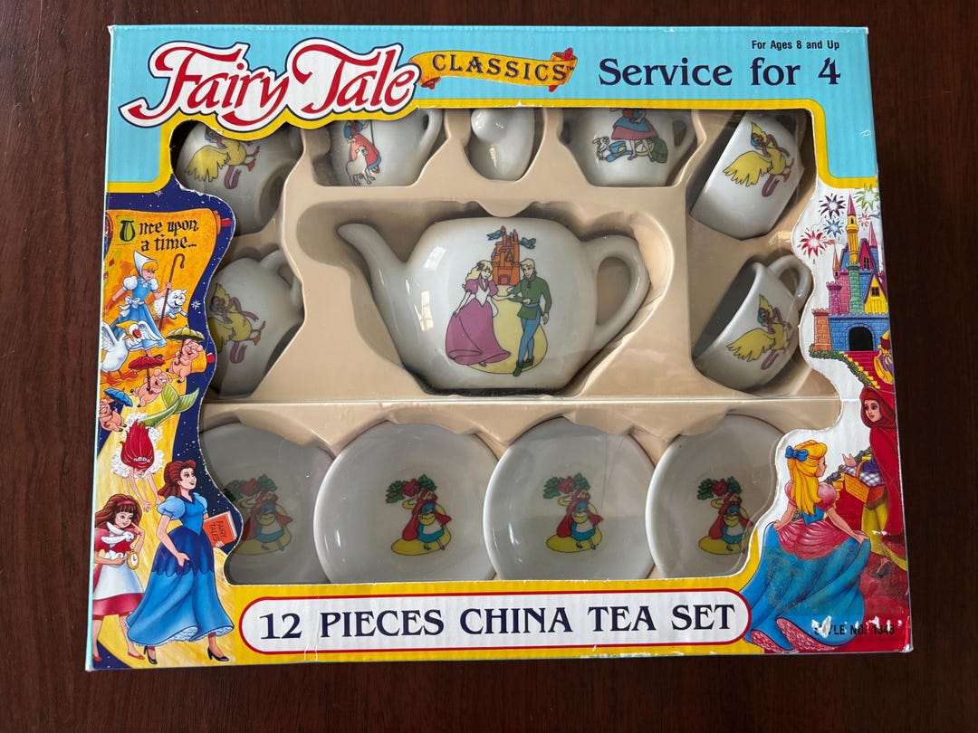 Vintage Fairy Tale Classics Tea Set Service for 4 Childs Tea Set, 12 ...