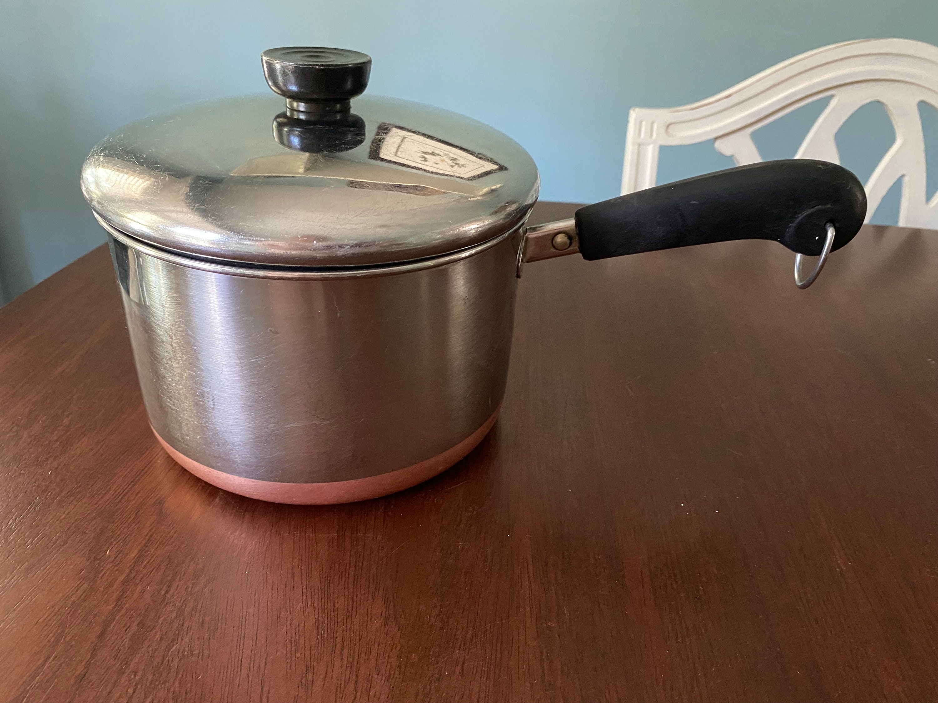 VINTAGE REVERE WARE 2 qt quart sauce pan pot copper bottom. Pre