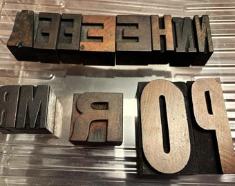 Vintage Letterpress Printers Blocks - Sold Separately  #8838
