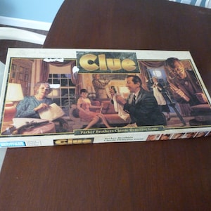 Clue Board Game, Parker Brothers 1990 Clue, Detective Game, Mystery Game - COMPLETE  #7577