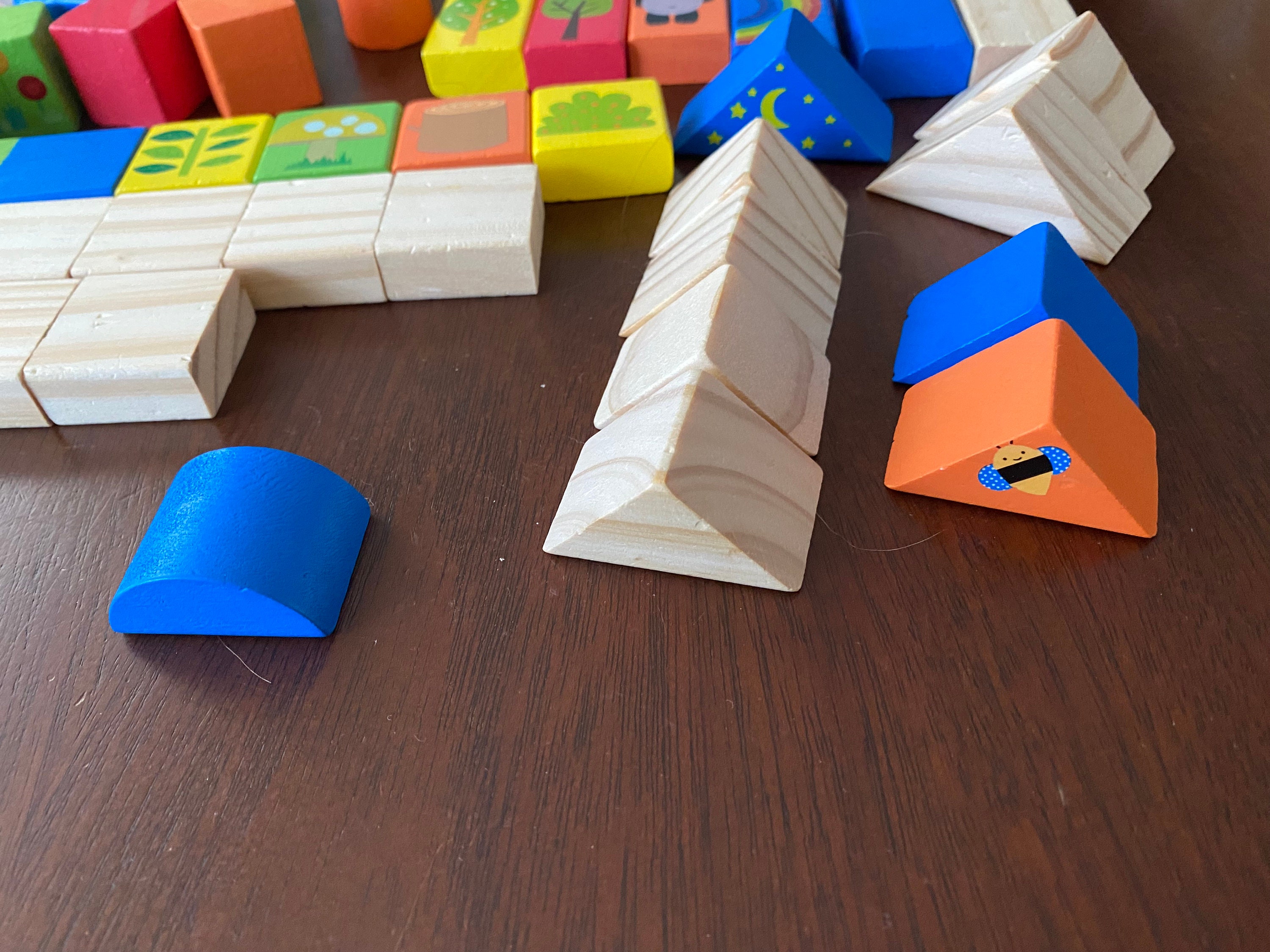 Vintage Colorful Wood Building Blocks - Over 60 Blocks, Colored and ...