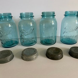 Ball Perfect Mason Aqua Blue 1 Quart Mason Jar w/Zinc Lid - Sold Separately   #5005