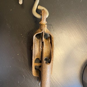 Vintage Industrial Cast Iron Double Pulley     #4066