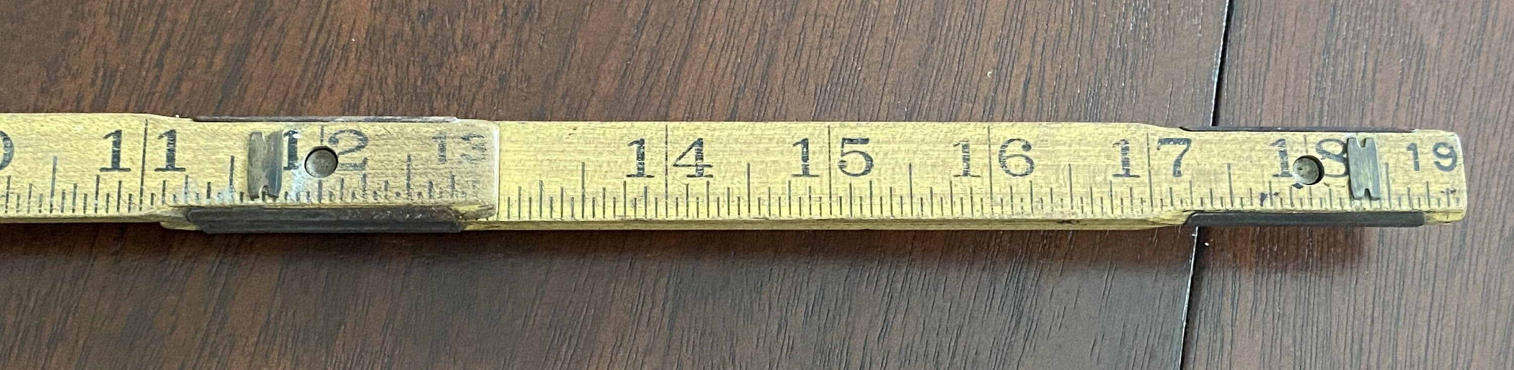 Vintage Folding Ruler With Brass Slide Rule, Carpenters Slide Rule ...