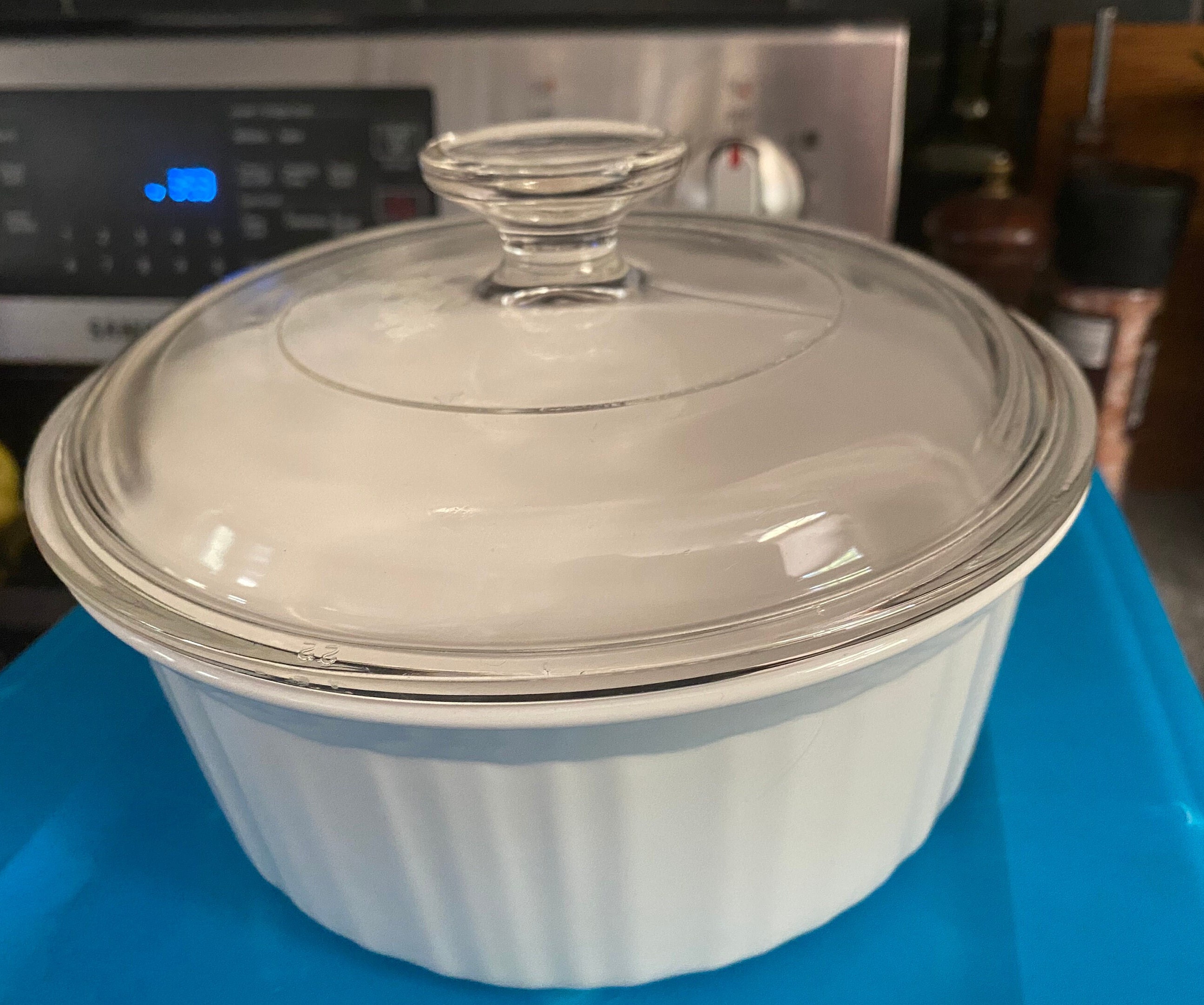 Corningware top souffle dish