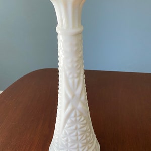 Vintage White Milkglass Vase, White Milk Glass Vase  #6599