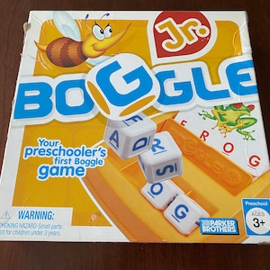 Boggle Jr A Preschool Learning Game, Parker Brothers Boggle Game, Dice Game, Lettered Dice, Word Dice Game #7037