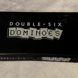 Double Six Dominoes - Complete in Case, Set of Double 6 Dominoes, Double Six Dominos Marbelized Dominoes  #8688
