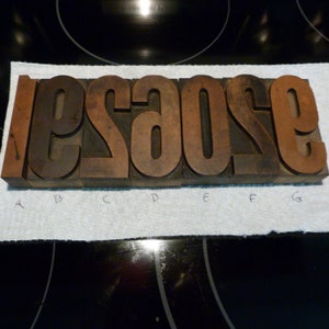 Vintage Letterpress Printers Block, Letterpress Numbers - Your Choice, 3-1/2&quot; Letterpress Numbers  - YOUR CHOICE  #4173