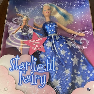 Muñeca Barbie de colección Starlight Fairy, 2001. Nueva en su caja original (nunca abierta). Barbie 52607 n.° 7731.