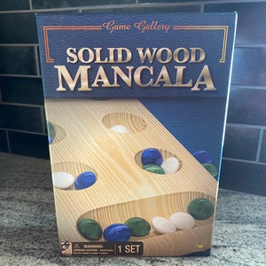 Mancala Game, Mancala Solid Wood Board Game with Glass Playing Pieces, Mancala Game New  #2839