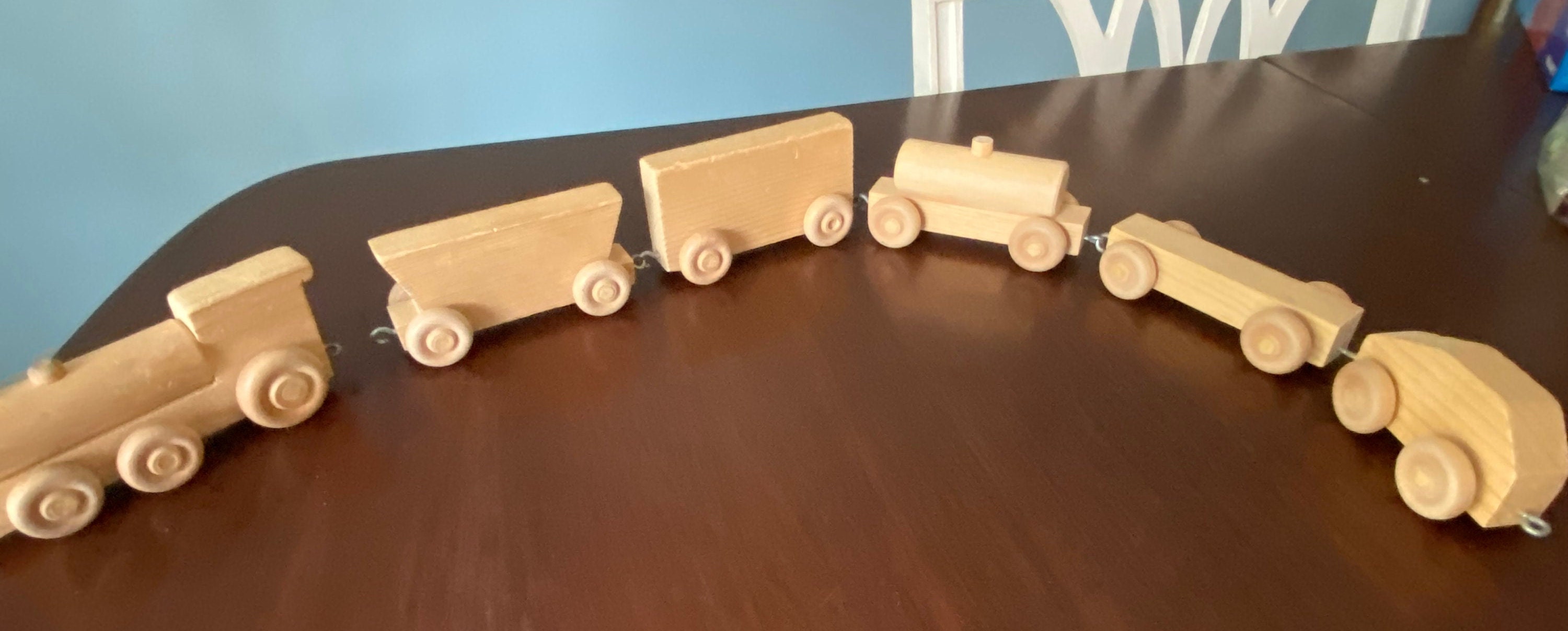Wood Train Set, Wood Train, Wooden Train #3533 - Etsy