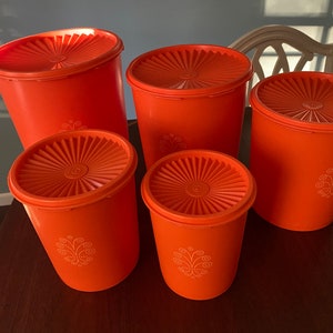 Tupperware Servalier Canister, Tupperware Canisters - YOUR CHOICE, Tupperware Orange Canister #8562