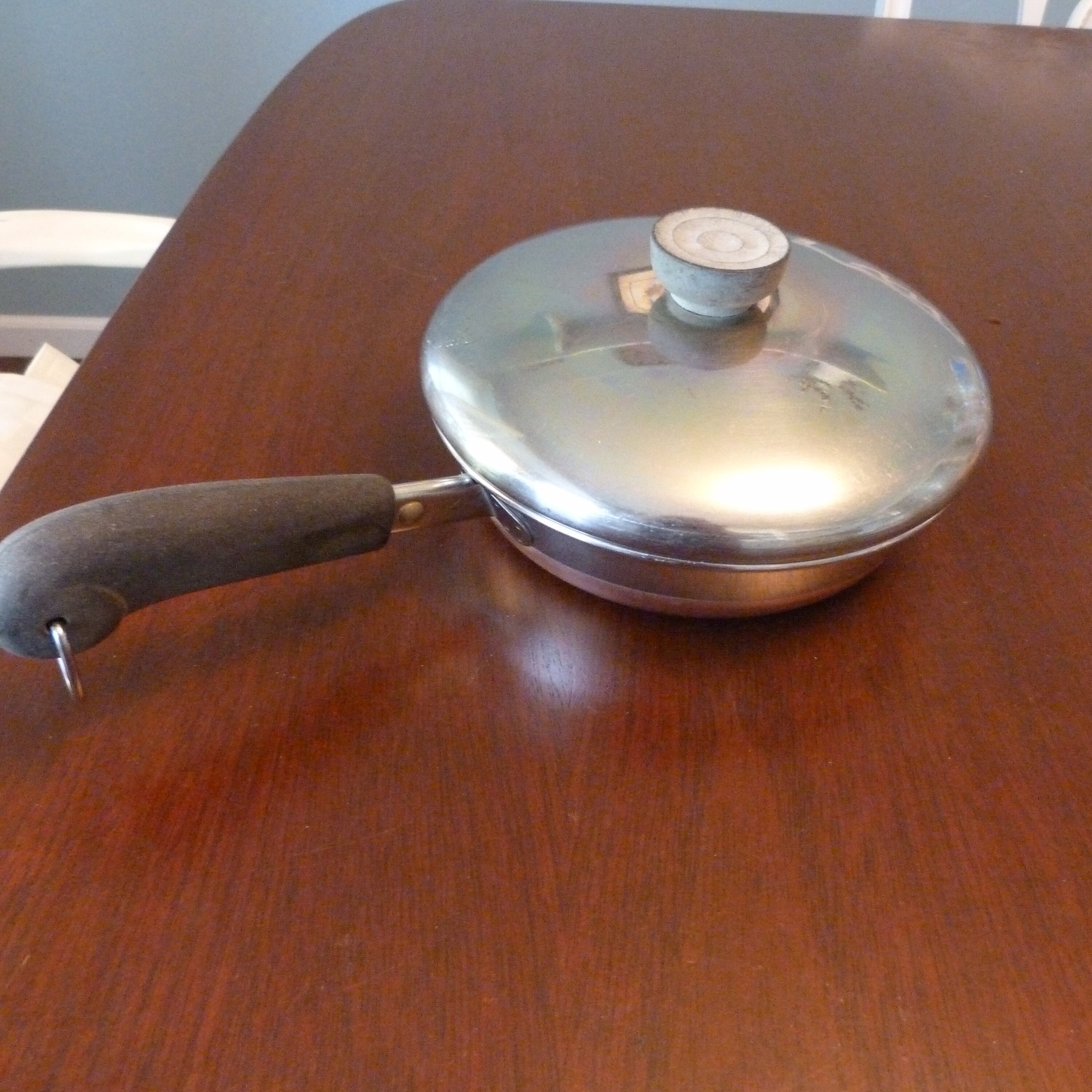 Vintage Revere Ware 11-3/4” stainless steel lid for 12” frying pan -  household items - by owner - housewares sale 