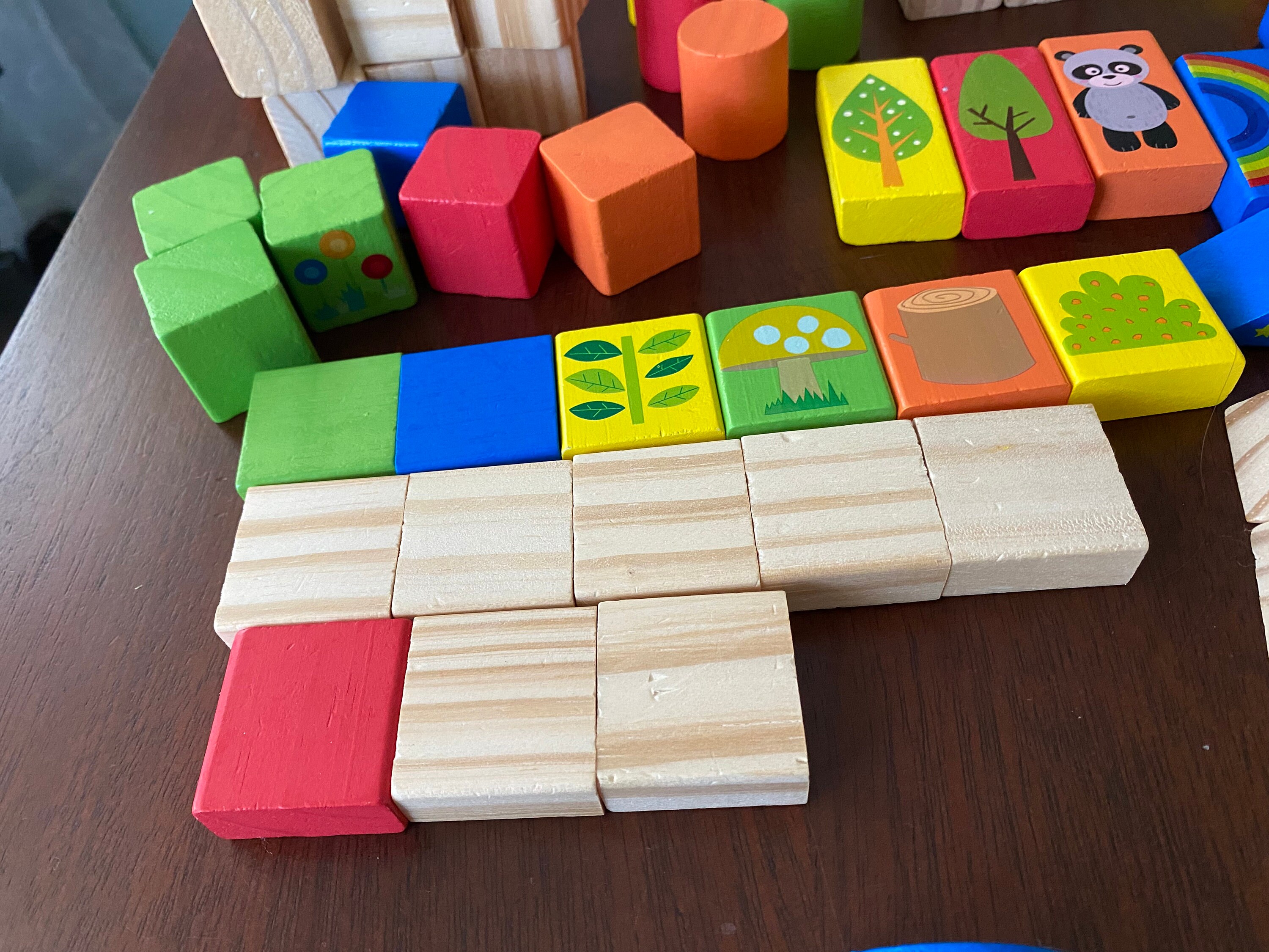 Vintage Colorful Wood Building Blocks - Over 60 Blocks, Colored and ...