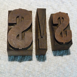 Vintage Letterpress Printers Block, Letterpress Symbol Letterpress Blocks, Letterpress Punctuation - YOUR CHOICE - #4178