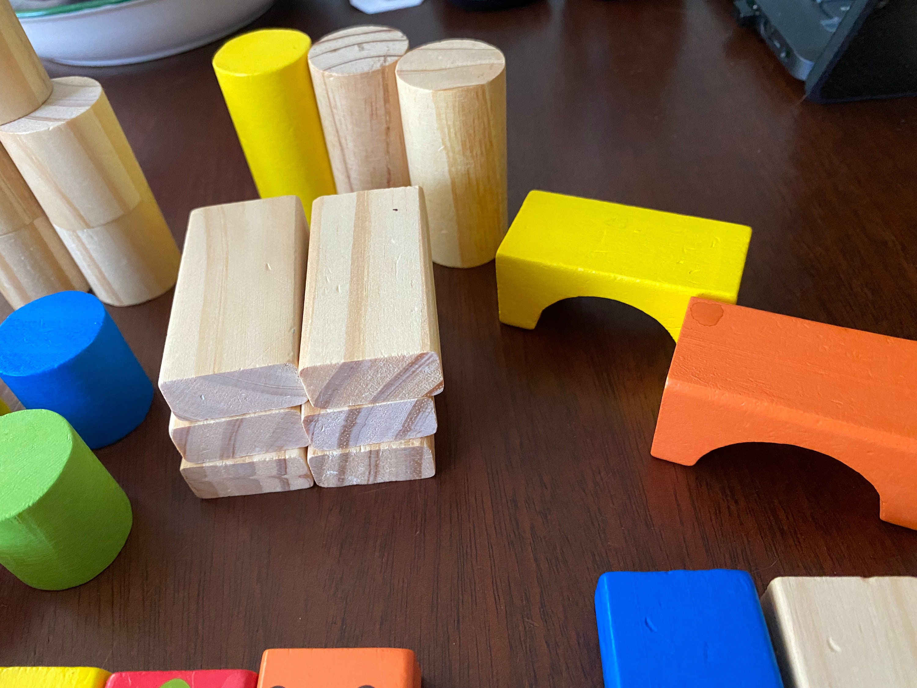 Vintage Colorful Wood Building Blocks - Over 60 Blocks, Colored and ...