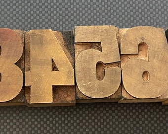 Vintage Letterpress Printers Block, Letterpress Numbers Complete Set 0-9 1-3/4" Letterpress Blocks    #7206