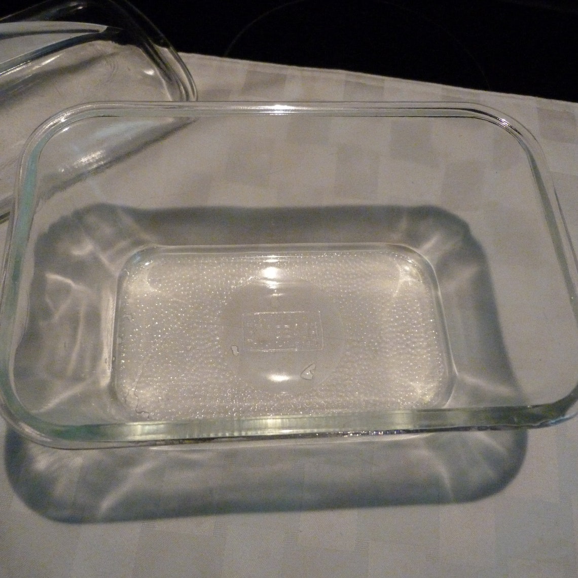 Glasbake Clear Glass Loaf Pan Dish J805 With fin Etsy