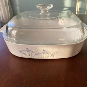 Corning Ware Shadow Iris ovenschaal, CorningWare Shadow Iris A-10-B braadpan met deksel, CorningWare 2,5 l Shadow Iris #6776/8471