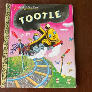 Vintage Little Golden Books Set of 2, Tootle Little Golden Book, Train Little Golden Book, Donald Duck&#39;s Toy Sailboat    #7131