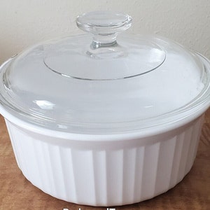 Corning Ware faitout F-5-B blanc français avec couvercle, cocotte 1,6 l blanc français #7228